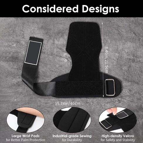Wrist Straps for Weightlifting, Enhanced Grip for Optimal Hand Wrist Protection, Heavy-Duty Support for Gym, Gym Lifting Straps (Black) in Saudi Arabia