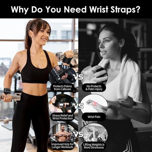 Wrist Straps for Weightlifting, Enhanced Grip for Optimal Hand Wrist Protection, Heavy-Duty Support for Gym, Gym Lifting Straps (Black) in Saudi Arabia