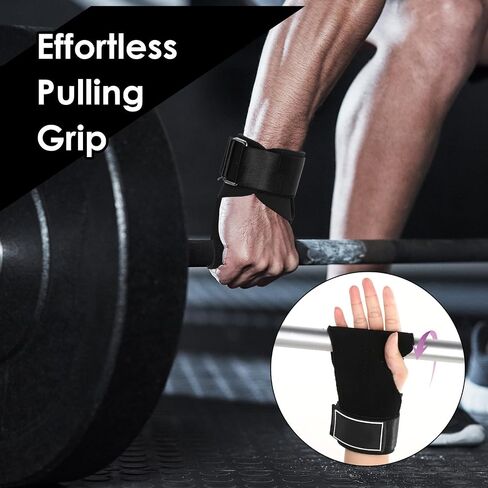 Wrist Straps for Weightlifting, Enhanced Grip for Optimal Hand Wrist Protection, Heavy-Duty Support for Gym, Gym Lifting Straps (Black) in Saudi Arabia