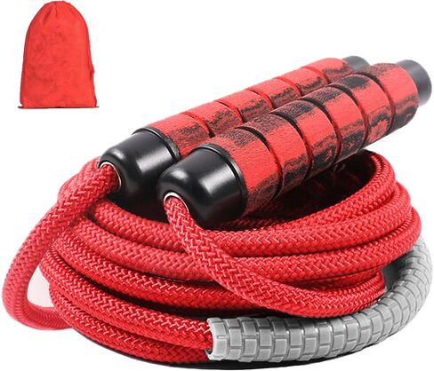 Weighted Jump Rope Nylon Adjustable - Tangle-Free Jump Rope for Women, Men, Kids, and Adults with Foam Handle, Rapid Speed with Ball Bearings, 360° Rotation Jumprope for Exercise, Fitness and Training in Saudi Arabia