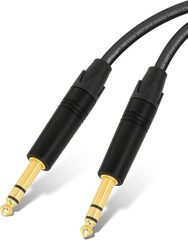 Superbat Premium 6.35mm TRS Balanced Stereo Audio Cable 2FT,24AWG Low Noise Dual Shielded with Gold Plated Connectors for Electric Guitar, Bass, Keyboard, Amp, Speaker 2-Pack in Saudi Arabia