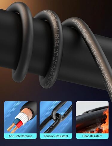 Superbat Premium 6.35mm TRS Balanced Stereo Audio Cable 2FT,24AWG Low Noise Dual Shielded with Gold Plated Connectors for Electric Guitar, Bass, Keyboard, Amp, Speaker 2-Pack in Saudi Arabia