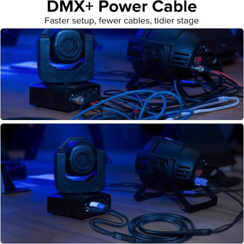 SMALL-EYE 3 Pin DMX & Power Con Combo Link Cable 25 ft - 13AWG Power Control DMX ذكر إلى أنثى سلك لتركيبات الإضاءة in Kuwait