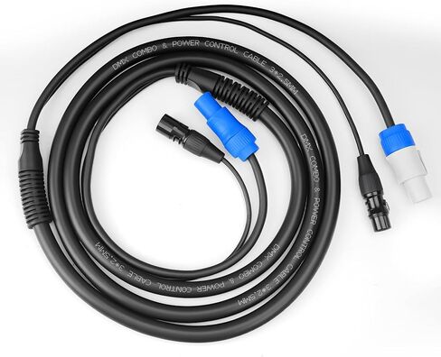 SMALL-EYE 3 Pin DMX & Power Con Combo Link Cable 25 ft - 13AWG Power Control DMX ذكر إلى أنثى سلك لتركيبات الإضاءة in Kuwait