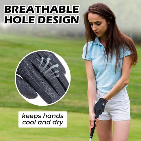 قفاز جولف نسائي، قفازات جولف للسيدات لليد اليمنى اليسرى، متينة ومسامية، هدية رائعة للنساء in Kuwait