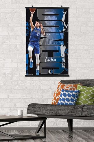 Trends International NBA Dallas Mavericks - ملصق حائط Luka Doncic 19، 22.375 بوصة × 34 بوصة، حزمة ملصق ومشبك ممتاز in Saudi Arabia