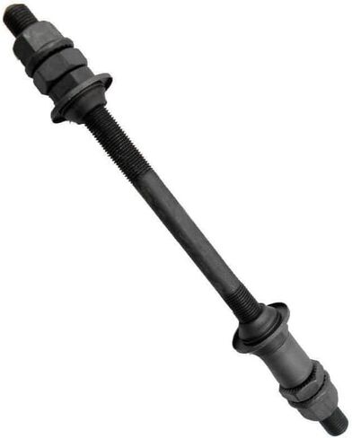 1Pc Black Bike Axle 190MM for Bicycle Multiple Speed Rear Hub Axle 3/8 Inch 26 TPI Hub Shaft Conical Lock Nut Washer Kit Hubs Wheels and Accessories Cycling，Wheels and Accessories in Saudi Arabia