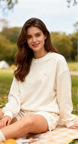 Women’s Two-Piece Fall Set Long Sleeve Sweatshirt Shorts Casual Outfit 2025 oversized sweatsuit in Saudi Arabia