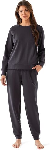 GYS طقم مكون من قطعتين للنساء طقم صالة بدلة رياضية مطابقة سويت شيرت Sweatpants الخريف ملابس السفر بدلة رياضية مع جيوب in Kuwait
