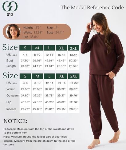 GYS طقم مكون من قطعتين للنساء طقم صالة بدلة رياضية مطابقة سويت شيرت Sweatpants الخريف ملابس السفر بدلة رياضية مع جيوب in Kuwait