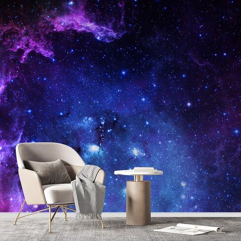SIGNFORD Wall Mural Galaxy Removable Wallpaper Wall Sticker for Bedroom Living Room - 100x144 inches in Saudi Arabia