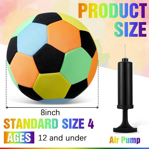 Soulchen 2 Pack Indoor Soccer Balls Soft Soccer Balls Size 4 for Kids Sports Gift Created for Ages 3+ Kids Boys Girls Practice Juggling Inside Your Home and Yard in Saudi Arabia