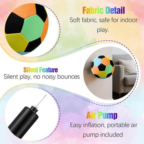 Soulchen 2 Pack Indoor Soccer Balls Soft Soccer Balls Size 4 for Kids Sports Gift Created for Ages 3+ Kids Boys Girls Practice Juggling Inside Your Home and Yard in Saudi Arabia