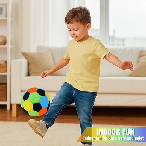 Soulchen 2 Pack Indoor Soccer Balls Soft Soccer Balls Size 4 for Kids Sports Gift Created for Ages 3+ Kids Boys Girls Practice Juggling Inside Your Home and Yard in Saudi Arabia