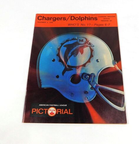 1968 Miami Dolphins في برنامج San Diego Chargers AFL لكرة القدم 11-3-68 - برامج NFL in Saudi Arabia