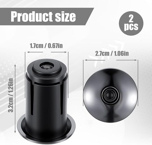 1Pairs Bike Handlebar Bar End Plugs Black Aluminum Alloy Road Bicycle Grip Expanding Locking Bar End Caps for Drop Bars in Saudi Arabia