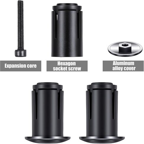 1Pairs Bike Handlebar Bar End Plugs Black Aluminum Alloy Road Bicycle Grip Expanding Locking Bar End Caps for Drop Bars in Saudi Arabia