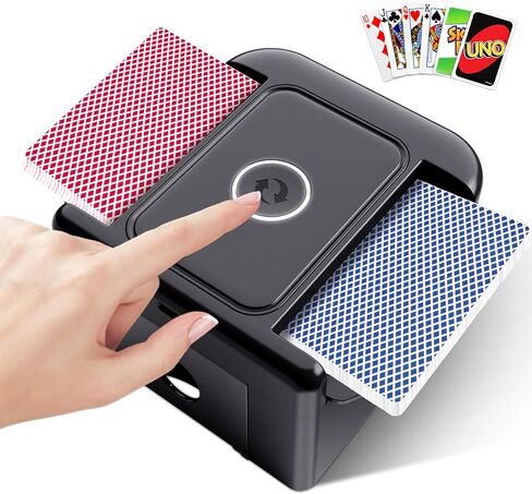 Automatic Card Shuffler 2 Deck,Dual Mode UNO Card Shuffler,Low Noise Portable Shuffler Machine for UNO, Skip-Bo, Poker, Blackjack, Texas Hold’em in Kuwait