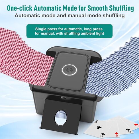 Automatic Card Shuffler 2 Deck,Dual Mode UNO Card Shuffler,Low Noise Portable Shuffler Machine for UNO, Skip-Bo, Poker, Blackjack, Texas Hold’em in Kuwait