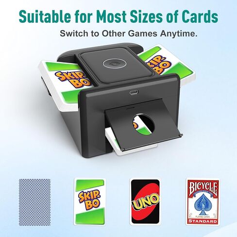 Automatic Card Shuffler 2 Deck,Dual Mode UNO Card Shuffler,Low Noise Portable Shuffler Machine for UNO, Skip-Bo, Poker, Blackjack, Texas Hold’em in Kuwait