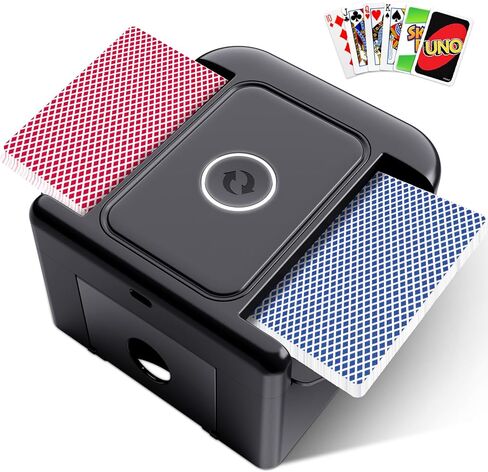 Automatic Card Shuffler 2 Deck,Dual Mode UNO Card Shuffler,Low Noise Portable Shuffler Machine for UNO, Skip-Bo, Poker, Blackjack, Texas Hold’em in Kuwait