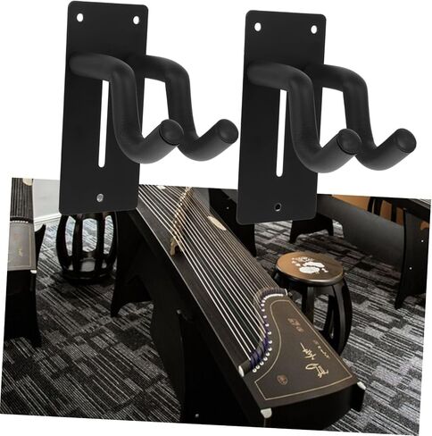 BESPORTBLE 2 قطعة Guzheng حامل تثبيت على الحائط بتصميم أفقي جدار Guzheng شماعات حامل للعرض الأنيق in Saudi Arabia