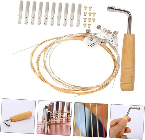 GALPADA 1Set Lyre Strings with Replacement Strings String Nails and Professional Lyre Tuning Wrench for Harp Accessories and Precise Instrument Tuning in Saudi Arabia
