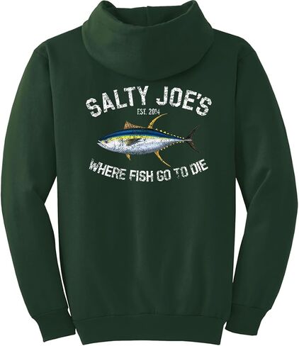 SALTY JOES Men's Tuna Logo Pullover Hooded Sweatshirts in Saudi Arabia