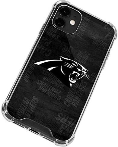حافظة هاتف Skinit الشفافة متوافقة مع iPhone 12 Mini - تصميم NFL Carolina Panthers باللونين الأبيض والأسود المرخص رسميًا in Saudi Arabia
