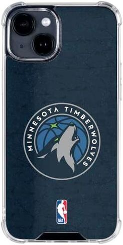 Skinit Clear Phone Case Compatible with iPhone 15 - Officially Licensed NBA Minnesota Timberwolves Distressed Design in Saudi Arabia