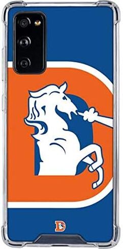 حافظة هاتف Skinit الشفافة متوافقة مع هاتف Galaxy S20 FE - تصميم شعار NFL Denver Broncos Retro مرخص رسميًا in Saudi Arabia