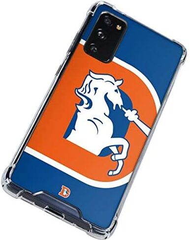 حافظة هاتف Skinit الشفافة متوافقة مع هاتف Galaxy S20 FE - تصميم شعار NFL Denver Broncos Retro مرخص رسميًا in Saudi Arabia