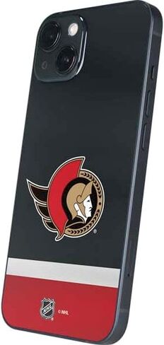 غلاف هاتف Skinit متوافق مع iPhone 15 - تصميم جيرسي مرخص رسميًا من NHL Ottawa Senators Jersey in Saudi Arabia