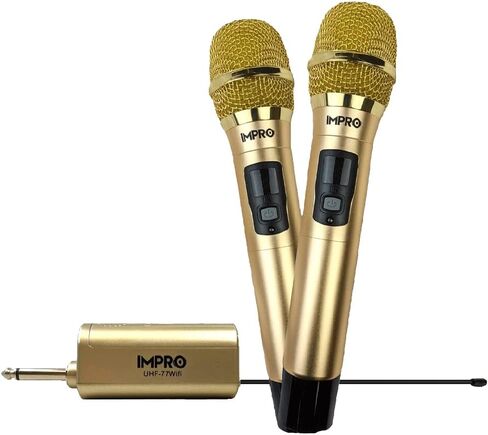 نظام ميكروفون لاسلكي احترافي UHF من ImPro UHF-77Wifi (ذهبي) in Saudi Arabia
