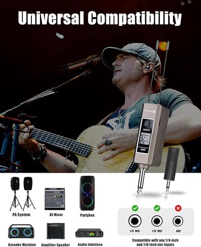 Wireless Microphones, Professional Karaoke Microphone, Dual-Mic UHF System with 260ft Range, All-Metal Portable Microphone for Singing, Speaking, Meetings and Events in Kuwait