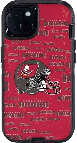 ملصق هاتف Skinit متوافق مع OtterBox Defender iPhone 15 Plus - مرخص رسميًا من NFL Tampa Bay Buccaneers - تصميم انفجار in Saudi Arabia