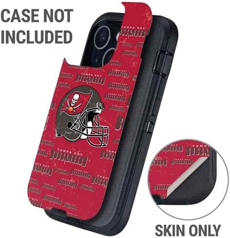 ملصق هاتف Skinit متوافق مع OtterBox Defender iPhone 15 Plus - مرخص رسميًا من NFL Tampa Bay Buccaneers - تصميم انفجار in Saudi Arabia