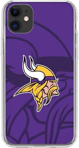 Skinit Clear Phone Case Compatible with iPhone 11 - Officially Licensed NFL Minnesota Vikings Double Vision Design in Saudi Arabia