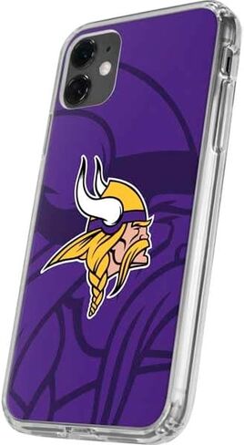 Skinit Clear Phone Case Compatible with iPhone 11 - Officially Licensed NFL Minnesota Vikings Double Vision Design in Saudi Arabia