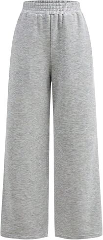 SHENHE Girl's Elastic Waist Wide Leg Sweatpants Athletic Sports Baggy Pants Trousers with Pockets in Saudi Arabia