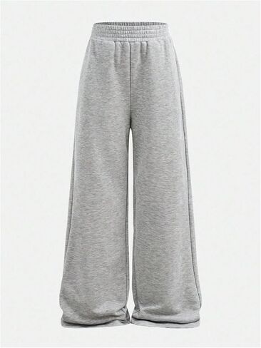 SHENHE Girl's Elastic Waist Wide Leg Sweatpants Athletic Sports Baggy Pants Trousers with Pockets in Saudi Arabia