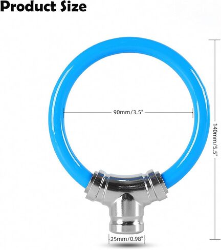2Pcs 11mm Bike Lock - 7-Pin Zinc Alloy Ring Lock with Keys, 112g Lightweight & Chain Extended for Bicycle/E-Bike, Secure for Quick Stops-Blue in Saudi Arabia