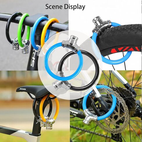 2Pcs 11mm Bike Lock - 7-Pin Zinc Alloy Ring Lock with Keys, 112g Lightweight & Chain Extended for Bicycle/E-Bike, Secure for Quick Stops-Blue in Saudi Arabia