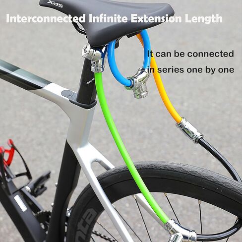 2Pcs 11mm Bike Lock - 7-Pin Zinc Alloy Ring Lock with Keys, 112g Lightweight & Chain Extended for Bicycle/E-Bike, Secure for Quick Stops-Blue in Saudi Arabia