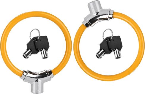 2Pcs 11mm Bike Lock - 7-Pin Zinc Alloy Ring Lock with Keys, 112g Lightweight & Chain Extended for Bicycle/E-Bike, Secure for Quick Stops-Blue in Saudi Arabia