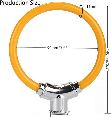 2Pcs 11mm Bike Lock - 7-Pin Zinc Alloy Ring Lock with Keys, 112g Lightweight & Chain Extended for Bicycle/E-Bike, Secure for Quick Stops-Blue in Saudi Arabia