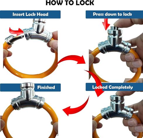 2Pcs 11mm Bike Lock - 7-Pin Zinc Alloy Ring Lock with Keys, 112g Lightweight & Chain Extended for Bicycle/E-Bike, Secure for Quick Stops-Blue in Saudi Arabia