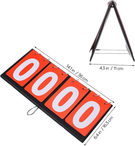 ibasenice Portable Tabletop Scoreboard Flipper for Multi Sports Lightweight Basketball and Football Scoreboard with Readable Numbers for Games Red in Saudi Arabia