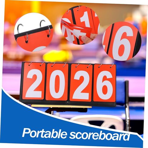 ibasenice Portable Tabletop Scoreboard Flipper for Multi Sports Lightweight Basketball and Football Scoreboard with Readable Numbers for Games Red in Saudi Arabia