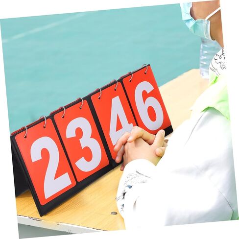 ibasenice Portable Tabletop Scoreboard Flipper for Multi Sports Lightweight Basketball and Football Scoreboard with Readable Numbers for Games Red in Saudi Arabia